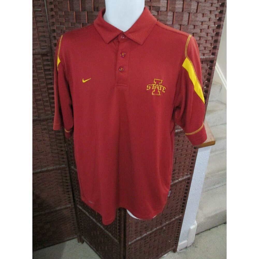 Nike Team Iowa State Cyclones Polo Shirt Mens Medium College NCAA Golf Shirt